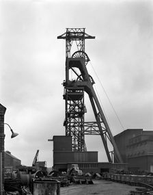 The headgear at Clipstone Colliery, Nottinghamshire, 1963. Creator: Michael Walters