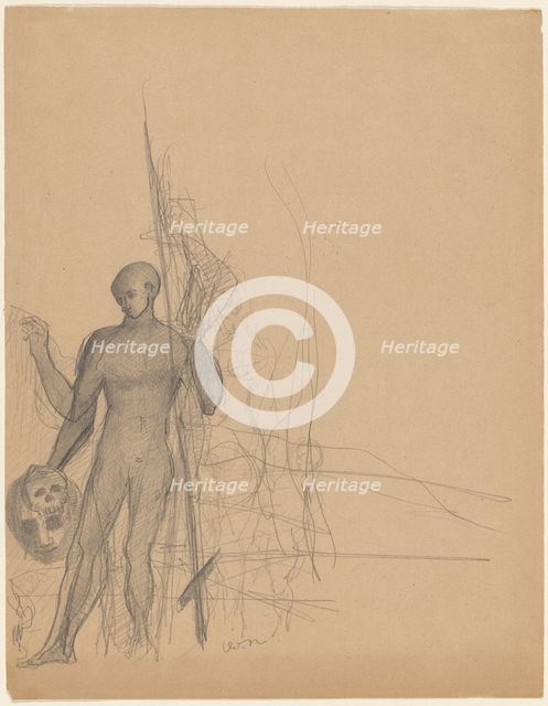 The Headhunter and His Family, c. 1870. Creator: Odilon Redon.