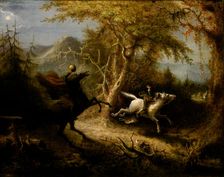 The Headless Horseman Pursuing Ichabod Crane, 1858. Creator: John Quidor