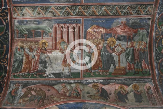 The Healing at Capernaum and other scenes from the Life of Christ, 14th century. Artist: Anonymous  