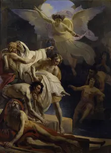 The healing at the Pool of Siloam, 1845. Artist: Kapkov, Yakov Fyodorovich (1816-1854)