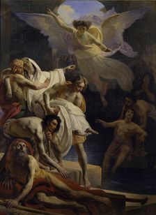 The healing at the Pool of Siloam, 1845. Artist: Kapkov, Yakov Fyodorovich (1816-1854)