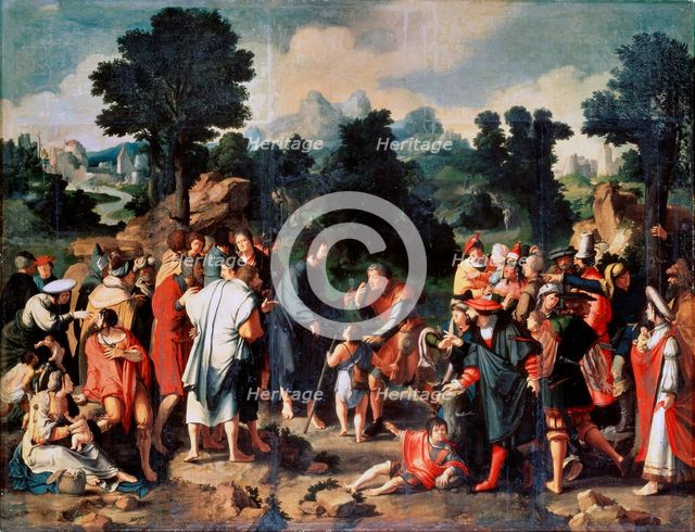 'The Healing of Blind Man of Jericho', (Central panel), 1531.  Artist: Lucas van Leyden