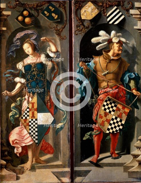 'The Healing of Blind Man of Jericho', (side panel), 1531.  Artist: Lucas van Leyden