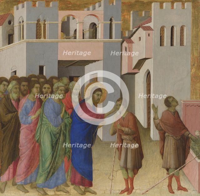 The Healing of the Man born Blind, ca 1308-1311. Artist: Duccio di Buoninsegna (1260-1318)