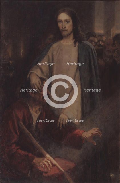 The Healing of the Blind Man of Jericho. Artist: Surikov, Vasili Ivanovich (1848-1916)