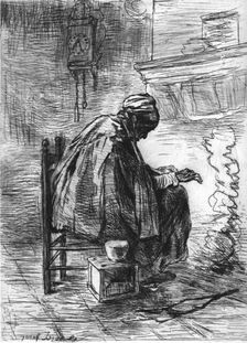 The Hearth after Josef Israels c1880-83. Creator: Jozef Israels