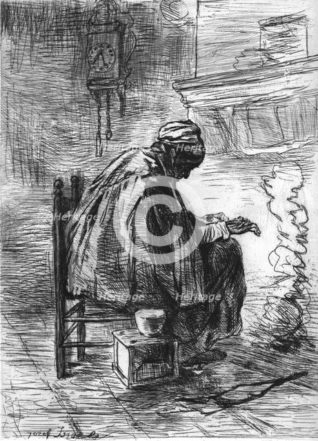 'The Hearth', after Josef Israels', c1880-83. Creator: Jozef Israels.