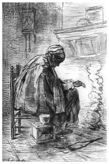 The Hearth c1880-1882.Artist: Jozef Israels