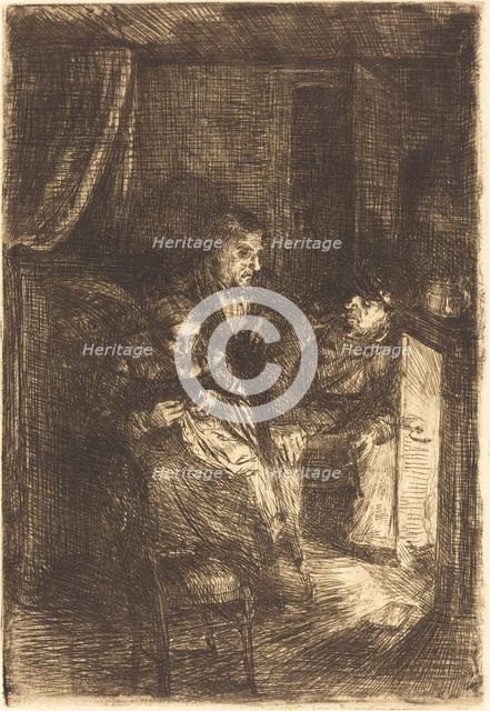 The Hearth (Le foyer). Creator: Alphonse Legros.