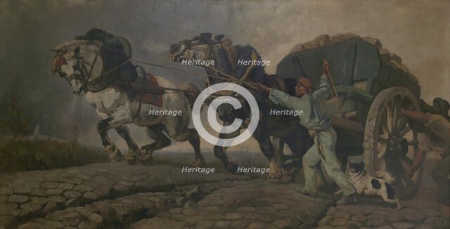 The Heavy Load, 1857. Creator: Charles Verlat.