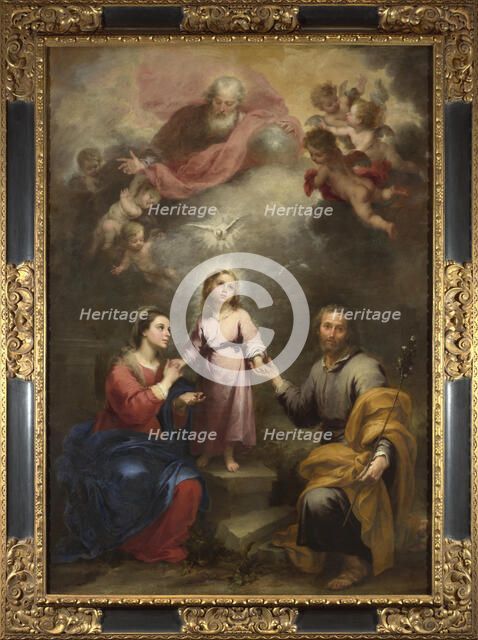 The Heavenly and Earthly Trinities (The Pedroso Murillo), c. 1680. Artist: Murillo, Bartolomé Estebàn (1617-1682)
