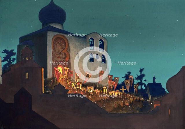 The Heavenly Forces are Serving with us invisibly (Easter Night), 1934. Creator: Roerich, Nicholas (1874-1947).