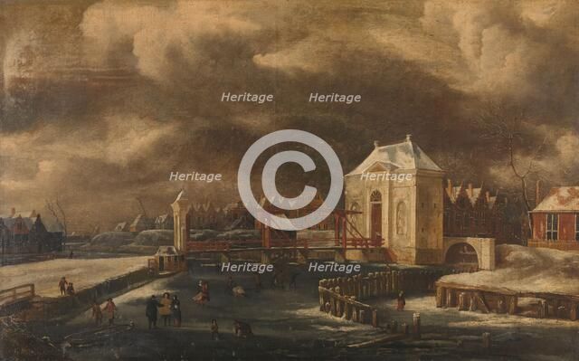 The Heiligewegspoort, Amsterdam, in Winter, 1660-1680. Creator: Jan van Kessel.