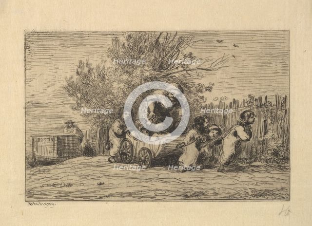 The Heirs to the Cart, 1861. Creator: Charles Francois Daubigny.