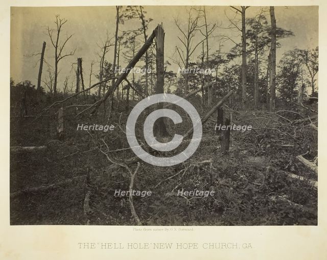 The "Hell Hole," New Hope Church, GA, 1866. Creator: George N. Barnard.