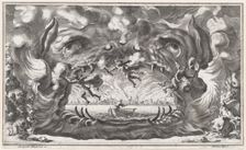 The hellmouth, set design from Il Pomo D'Oro 1668. Creator: Mathäus Küsel