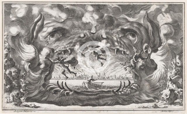 The hellmouth, set design from 'Il Pomo D'Oro', 1668. Creator: Mathäus Küsel.