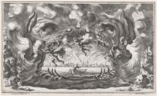 The hellmouth, set design from Il Pomo D'Oro 1668. Creator: Mathäus Küsel