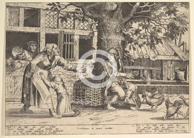 The Hen-Pecked Husband. Creator: Peeter van der Borcht.