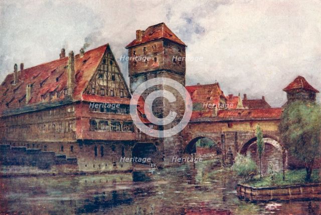 The Henkersteg, with the Wasserturm, Nuremberg, Germany, c1905. Artist: AG Bell