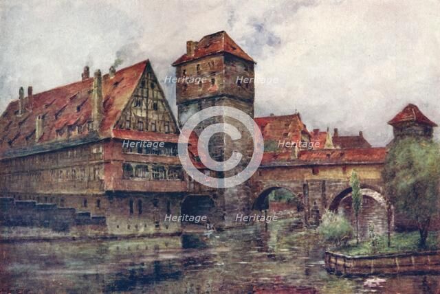 The Henkersteg, with the Wasserturm, Nuremberg, Germany, c1905. Artist: AG Bell