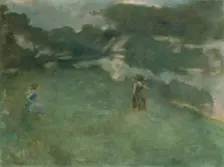 The Hermit Thrush, 1890. Creator: Thomas W Dewing