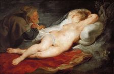 The Hermit and the Sleeping Angelica, ca 1627