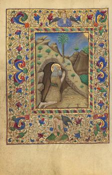 The Hermit Honofrius in Prayer; Book of Hours, about 1460. Creator: Unknown