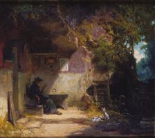 The Hermit in front of His Retreat, 1844. Creator: Carl Spitzweg