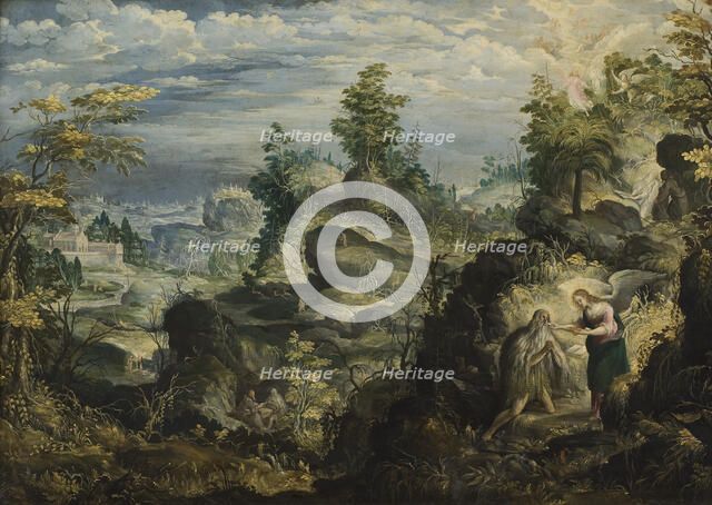 The Hermit Onofrius in the Wilderness, 1641. Creator: Anton Stevens II.