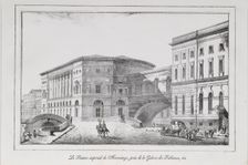 The Hermitage Theatre in Saint Petersburg (Series Views of Saint Petersburg), 1820s. Artist: Pluchart, Alexander (1777-1827)
