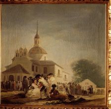The Hermitage of San Isidro in Madrid 1788, oil by Goya