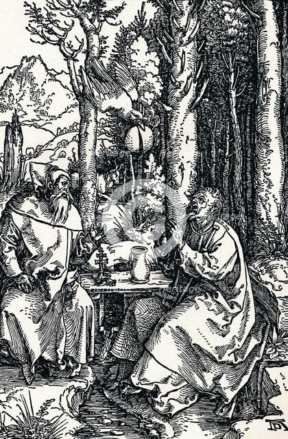 'The Hermits St Anthony and St Paul', 1504 (1906). Artist: Albrecht Durer.
