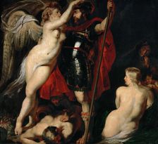 The Hero of Virtue (Mars), is garlanded by the Goddess of Victory, ca 1616. Creator: Rubens, Pieter Paul (1577-1640)