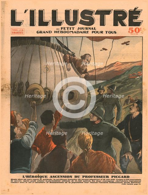 The heroic ascent of Professor Piccard, 1932. Creator: Unknown.
