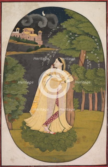 The Heroine Who Waits Anxiously for Her Absent Lover (Utka Nayika), c. 1800. Creator: Unknown.