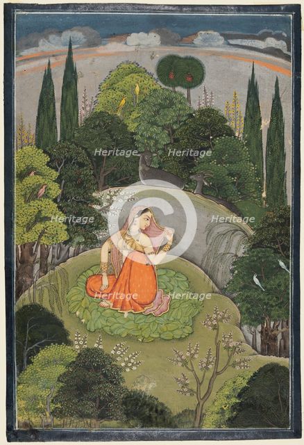 The Heroine Who Waits Anxiously for Her Absent Lover (Utka Nayika), c. 1760-1765. Creator: Unknown.