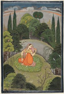 The Heroine Who Waits Anxiously for Her Absent Lover (Utka Nayika), c. 1760-1765. Creator: Unknown