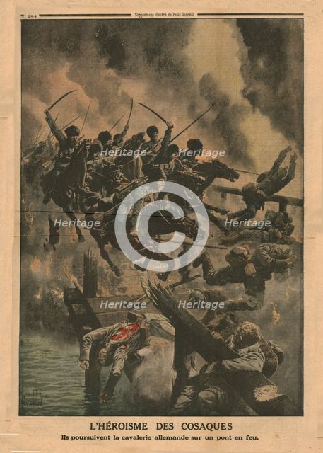 The heroism of the Cossacks, 1915. Creator: Unknown.