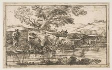 The Herd at the Watering Place, 1635. Creator: Claude Lorrain