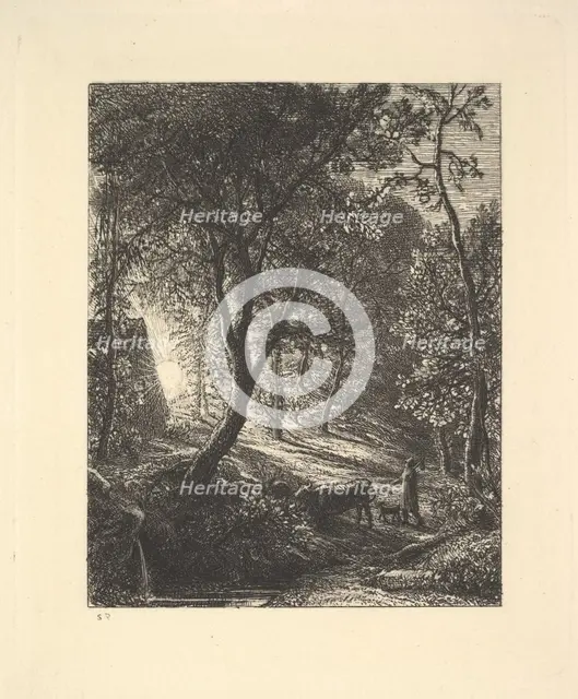 The Herdsman's Cottage, or Sunset, 1880. Creator: Samuel Palmer.