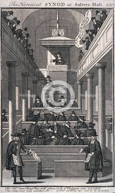 'The Heretical Synod at Salters' Hall Chapel', London, 1720. Artist: Anon