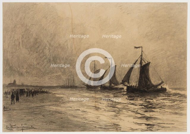 The Herring Fleet, Katwijk, c1860-1920. Creator: Carel Nicolaas Storm.