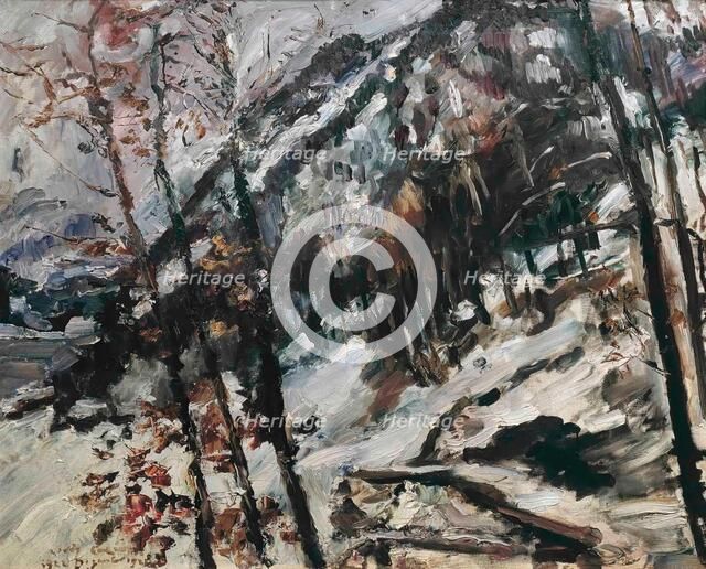 The Herzogstand at Walchensee in the snow, 1922. Creator: Lovis Corinth.