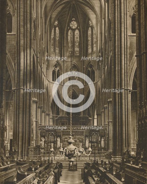 'The High Altar and Reredos Beyond The Choir of Westminster Abbey', c1935. Creator: Francis Frith & Co.
