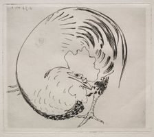 The High-Fired Service: Rooster, c. 1860. Creator: Félix Bracquemond (French, 1833-1914)