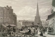The High Street Market, Birmingham, 1827. Creators: David Cox the Elder, William Radclyffe