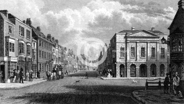 The High Street, Newport, Isle of Wight, 1844.Artist: Philip Brannon