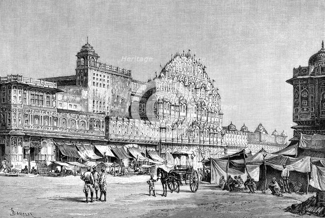 The high street in Jaipur, India, 1895. Artist: Unknown